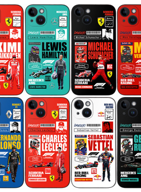 F1赛车手机壳维特尔阿隆索乔治拉塞尔ip11/12/13莱科宁14promax汉密尔顿P60维斯塔潘RENO9舒马赫硅胶软壳米13