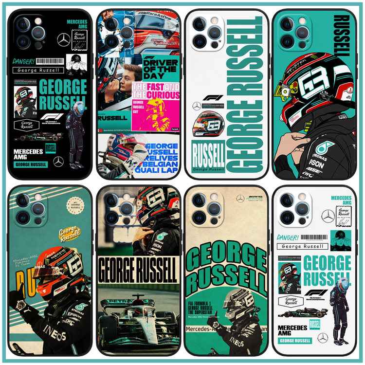 乔治拉塞尔手机壳F1赛车ip11/12/13/14promax拉塞尔14plus软壳P40/50保护套K50 K60 米13 荣耀80 X90 IQOO11