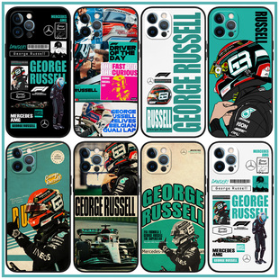 乔治拉塞尔手机壳F1赛车ip11/12/13/14promax拉塞尔14plus软壳P40/50保护套K50 K60 米13 荣耀80 X90 IQOO11