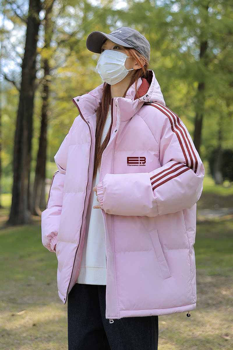 冬季拼三条杠宽松面包服男女情侣羽绒棉连帽棉衣C408M1245P100,男装棉衣,电商C408-1(原B339-1)