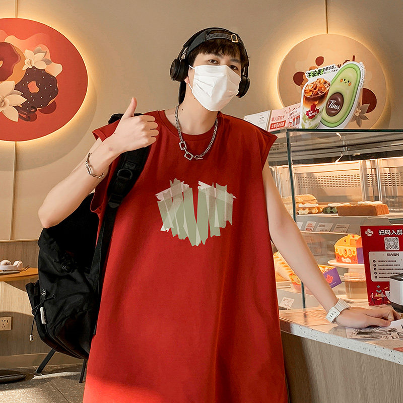 港风美式直播抖音供货重磅纯棉250克男无袖背心T恤T527P28控39,男装T恤,电商C408-1(原B339-1)