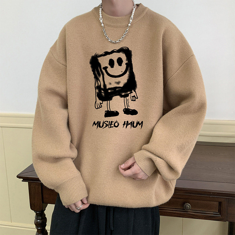 新款日系直播抖音高品质圆领半高领加厚毛衣男针织衫M7067P48控68,男装针织衫/毛衣,电商C408-1(原B339-1)