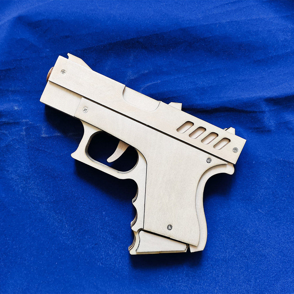 格洛克木头皮筋枪P225手工材料