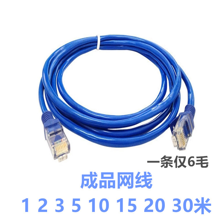 网线蓝皮超五类跳线带接头