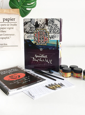 美国进口Speedball英语书法蘸水笔练字大套装可写所有字体送笔杆