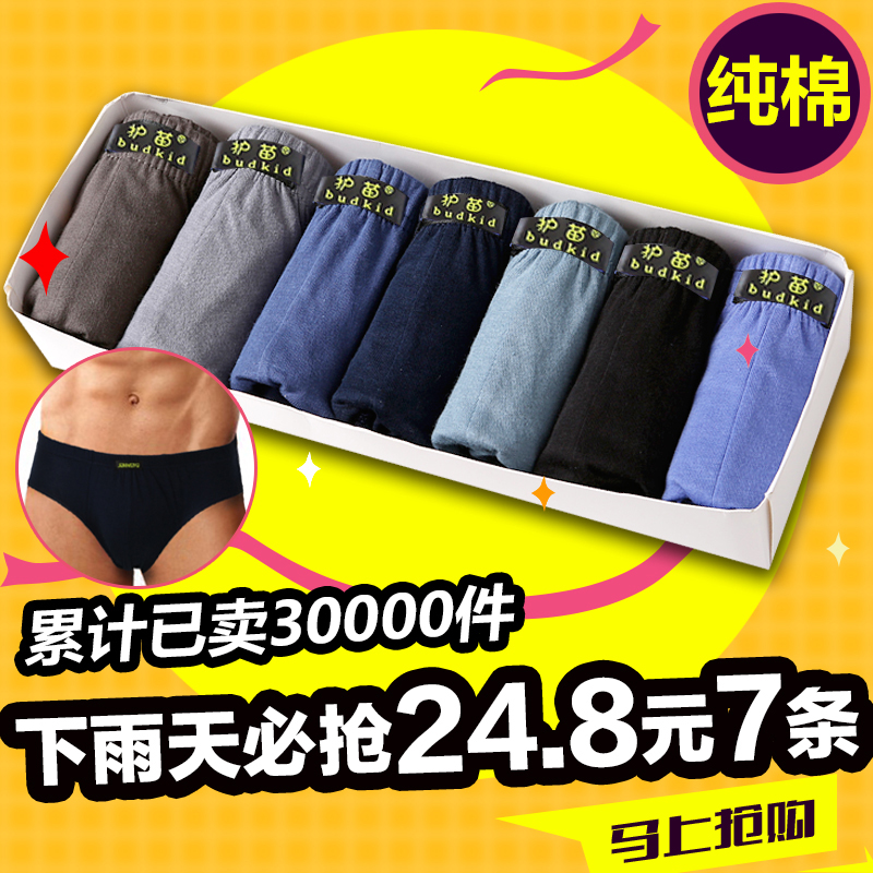 7条装男士纯棉内裤中青年肥佬