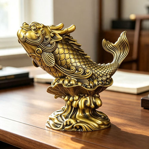龙头鱼吉祥物乾位化解鸱吻摆件
