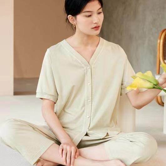 棉莫代尔蕾丝花边甜美休闲睡衣