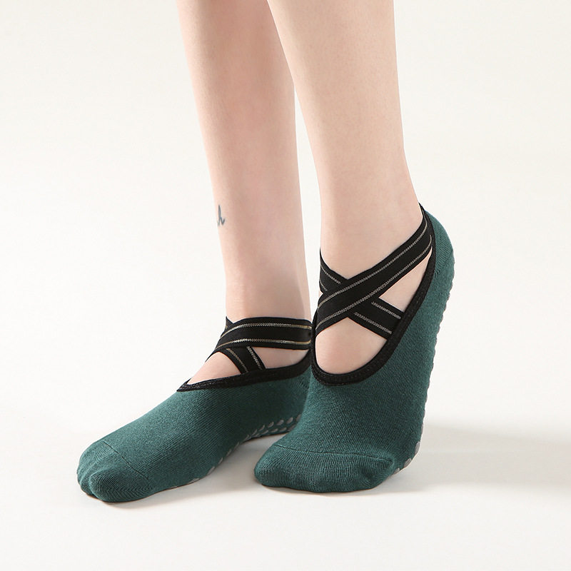 瑜伽袜子女春夏健身毛圈减震交叉绑带芭蕾舞蹈点胶止滑地板袜子,女士内衣/男士内衣/家居服,长筒袜,淘宝优惠券,粉丝福利购,淘宝优惠卷