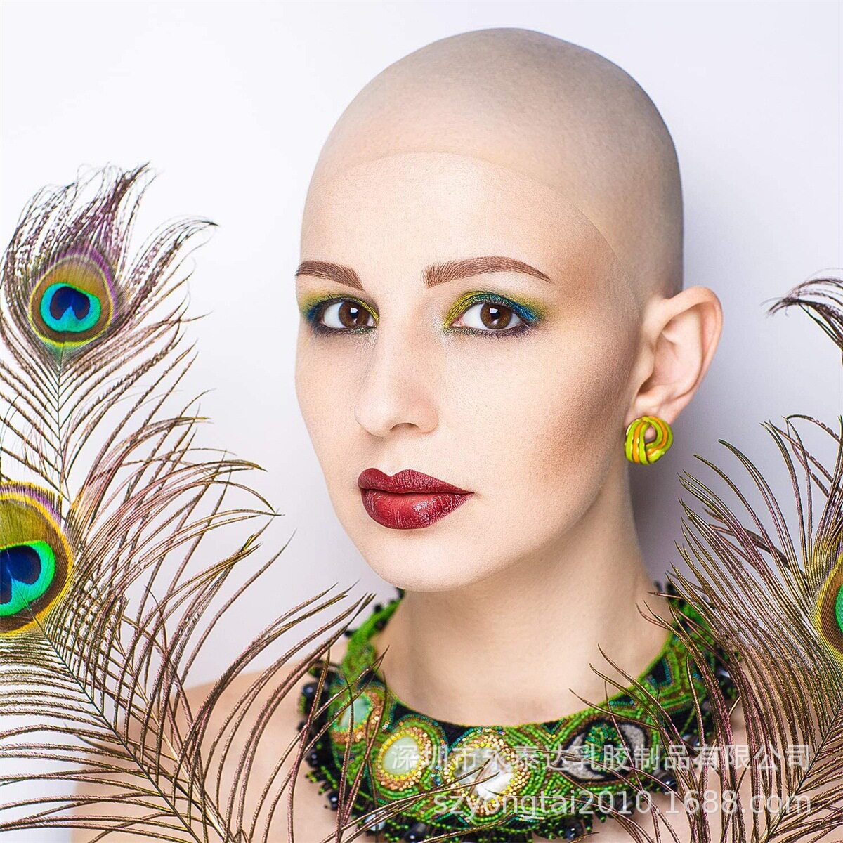 成人男女抖音直播帅哥美女假发影视化妆头套古装真乳胶化妆易容