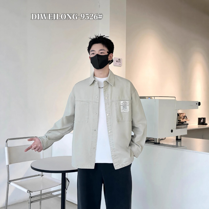 侨迪蒙拉侨迪蒙拉轻奢潮牌纯棉衬衫式外套春季男装夹克春秋工装服