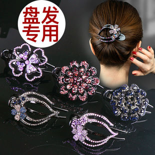 韩版鸭嘴夹头饰大号盘发三齿夹水钻优雅发夹盘头发夹子发饰发卡子