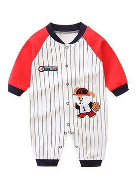 0-12月婴儿衣服秋天秋季满月宝宝连体衣男女长袖新生春秋套装