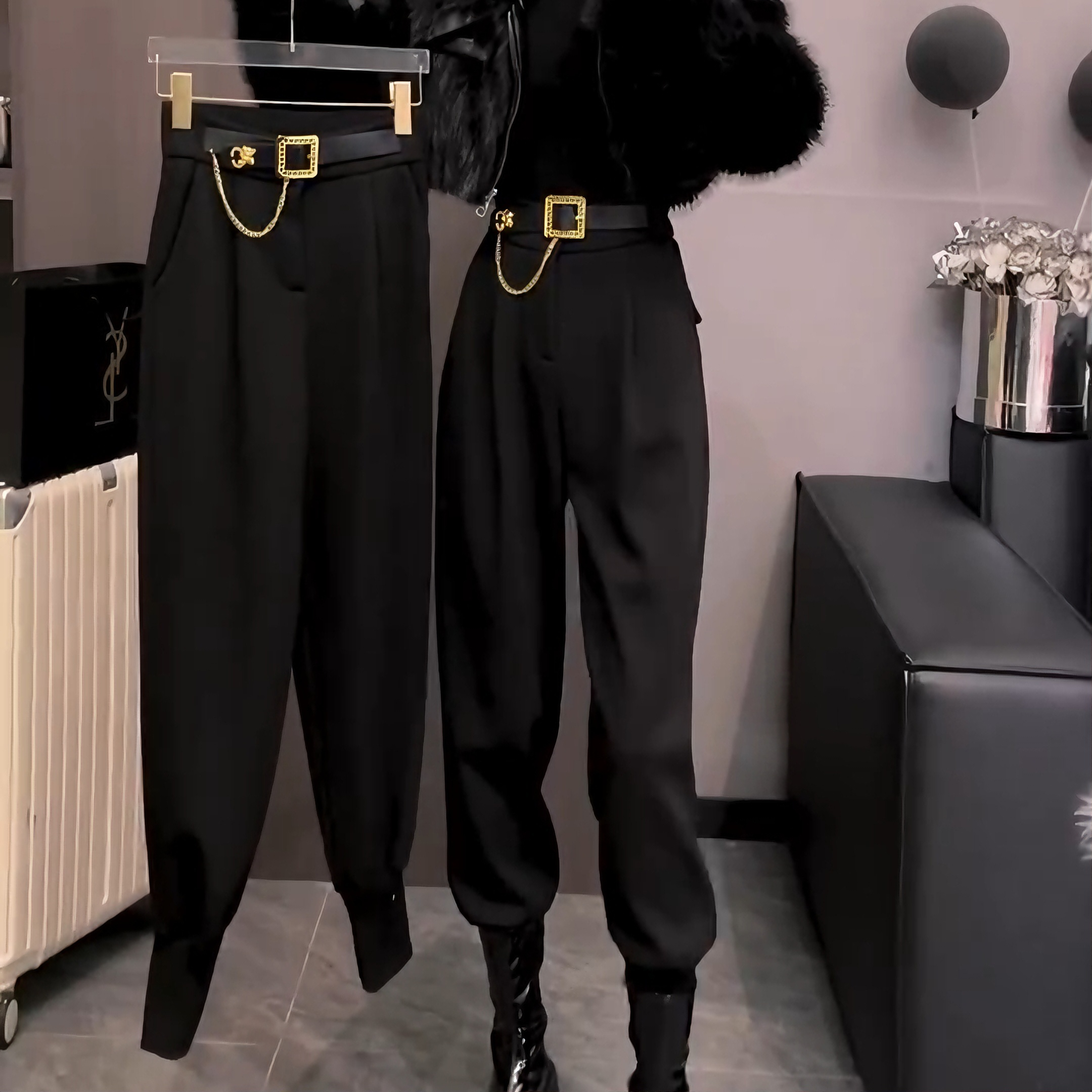 2025秋冬新款时尚洋气减龄显瘦百搭宽松高腰显瘦休闲裤女哈伦裤潮,女装/女士精品,休闲裤,淘宝优惠券,粉丝福利购,淘宝优惠卷