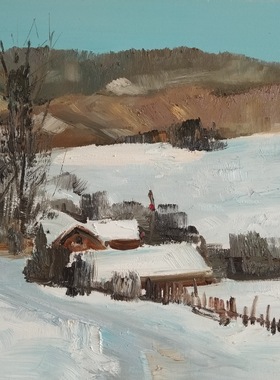 原创作品别墅客餐厅风景油画包邮