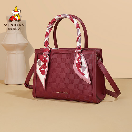 稻草人手提包压花中时尚百搭