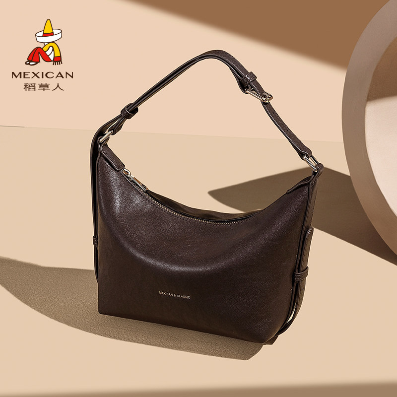 稻草人腋下包包女高级感小众设计饺子包大容量休闲通勤斜挎包女包