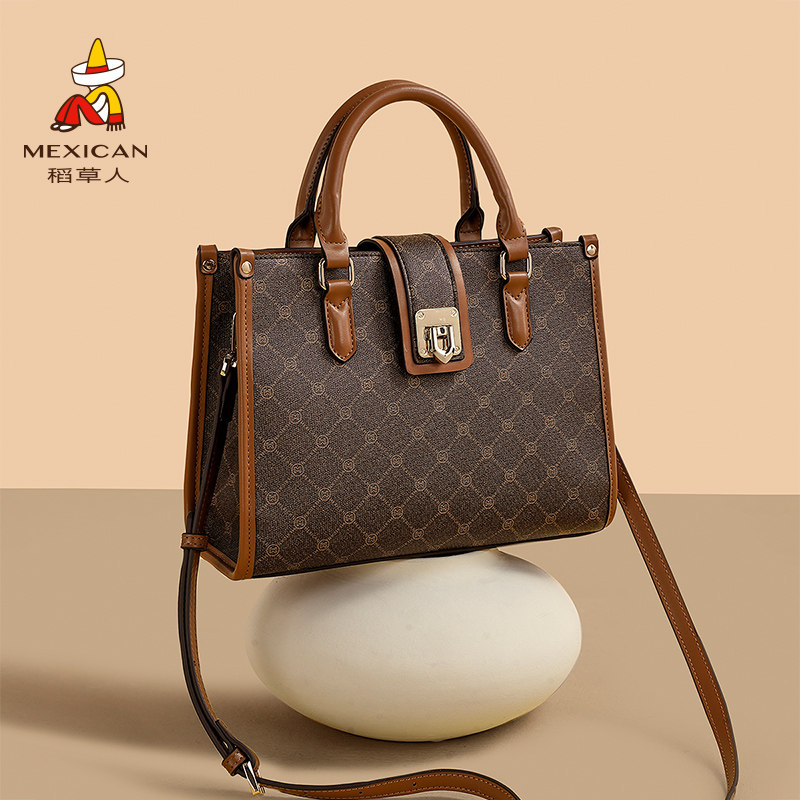 稻草人高级感时尚大气女士手提包2026新款大容量斜挎包百搭通勤包