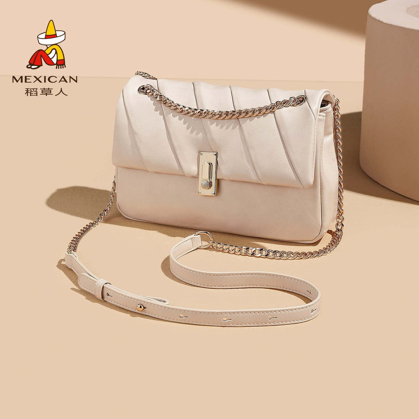 稻草人链条腋下包包女士2026新款小众设计简约通勤百搭单肩斜挎包