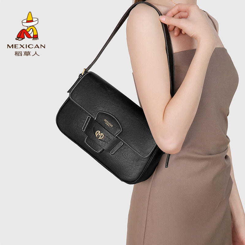 稻草人包包女士新款夏季小方包高级感真皮单肩斜挎包牛皮通勤女包,箱包皮具/热销女包/男包,小方包,淘宝优惠券,粉丝福利购,淘宝优惠卷