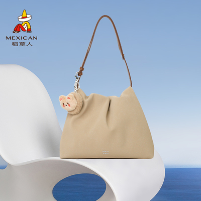 稻草人包包女2025新款斜挎包手提袋休闲百搭水桶包高级通勤女包