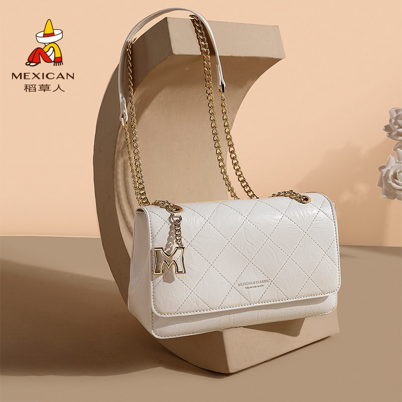 稻草人包包2025新款女士单肩斜挎菱格链条包高级感时尚精致小方包,箱包皮具/热销女包/男包,小方包,淘宝优惠券,粉丝福利购,淘宝优惠卷