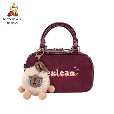 稻草人包包女2026新款时尚手提包波士顿包包高级感斜挎包简约女包