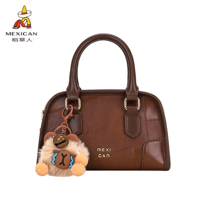 稻草人包包女2025新款复古时尚手提包波士顿包单肩斜挎包质感包包