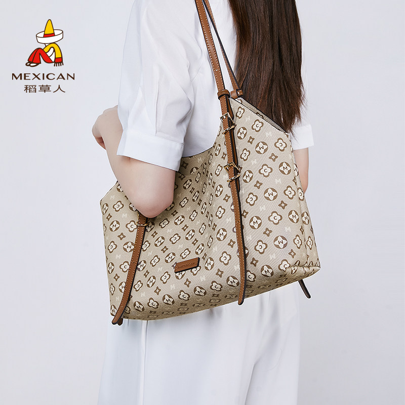 稻草人腋下包2025女士新款包包大容量复古单肩包高级感通勤托特包