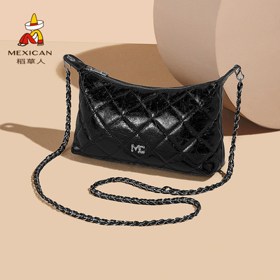 稻草人包包2026新款法式小香风菱格包链条小巧精致时尚单肩斜挎包