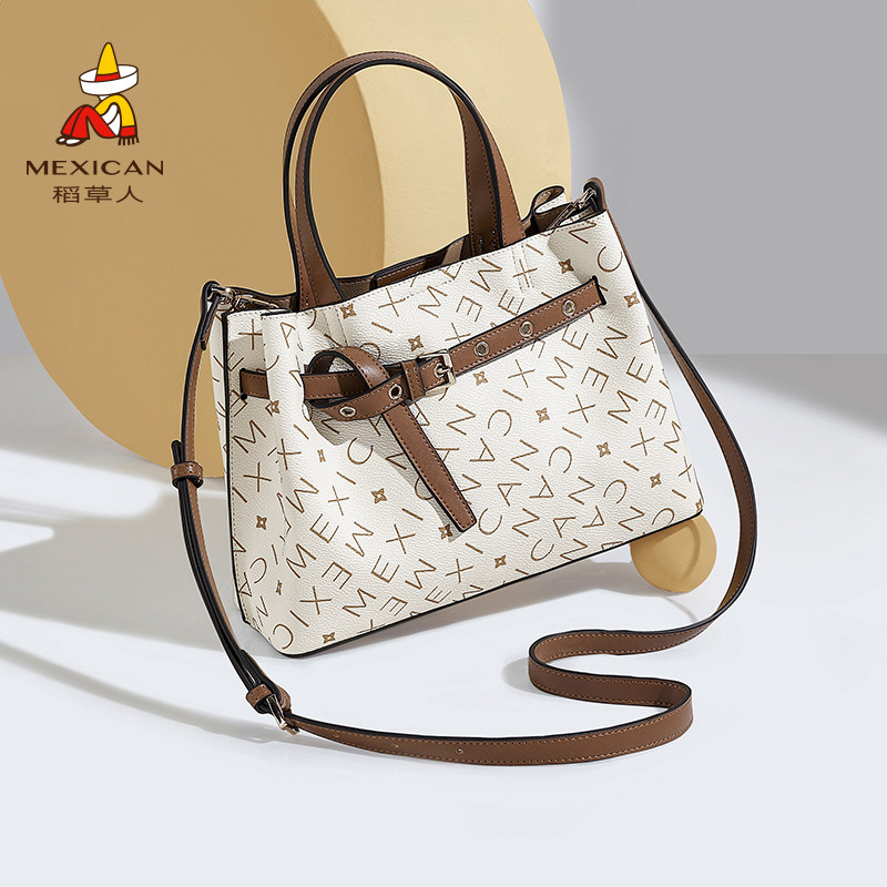 稻草人官方包包女式2026新款大容量手提包斜挎包送妈妈礼物老花包