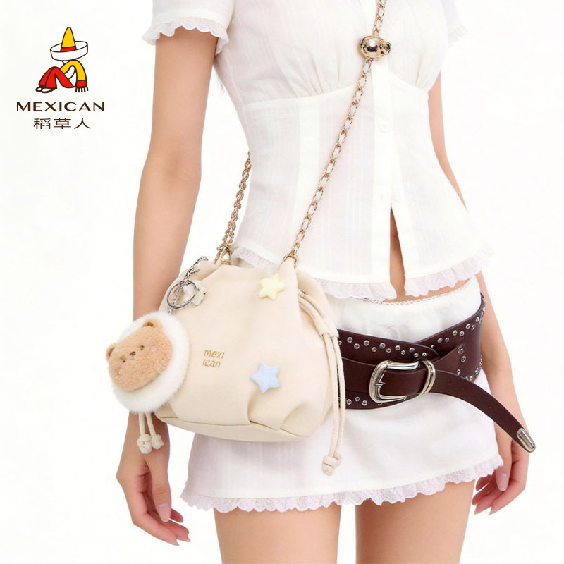 稻草人包包女式2026年春季新款时尚百搭可爱甜美风单肩斜挎包女包