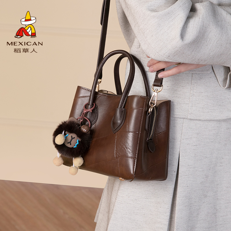 稻草人官方包包今年新款菜篮子包时尚通勤复古手提斜挎包百搭女包