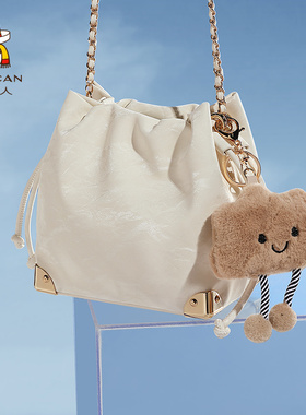 稻草人包包女夏新款时尚流行通勤女包单肩包礼物小众斜挎包水桶包