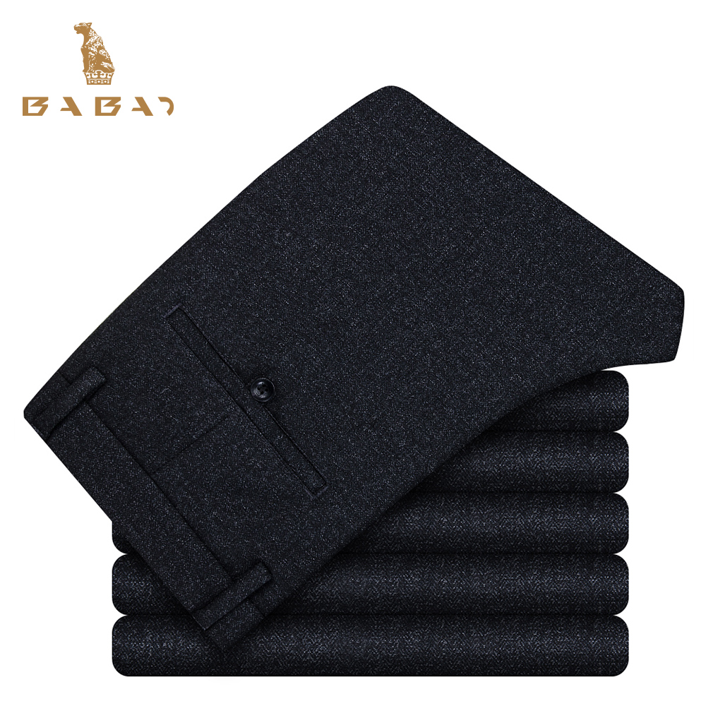 巴豹休闲裤男秋冬款四面弹针织