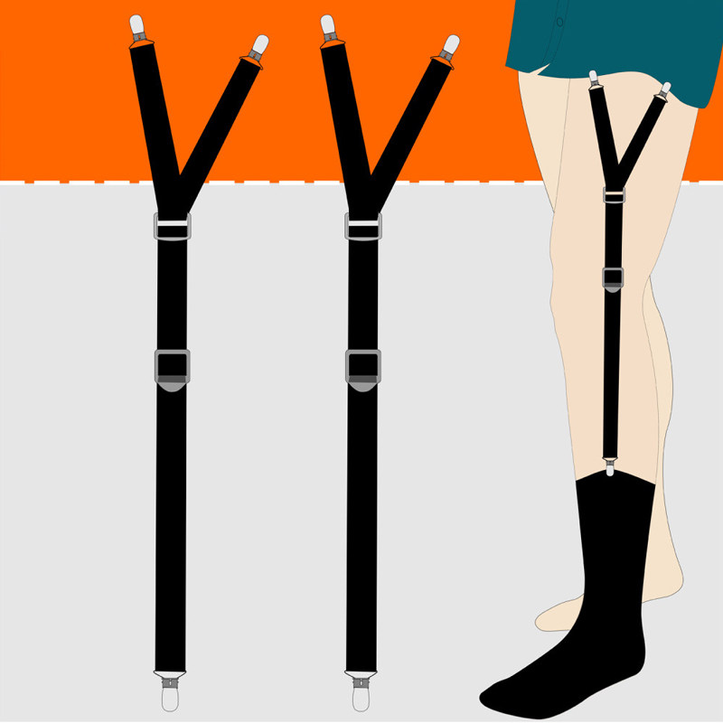 y型男士西装衬衫夹固定防皱防滑女衬衫夹子衬衣下摆防滑扣吊袜带