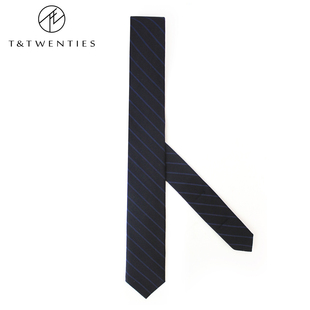 亚光羊毛西装 领带男条纹黑色藏青色蓝色斜纹少年感港风商务窄tie