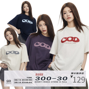 T恤圆领夏季 COD字母印花LOGO宽松基础款 CODICE 情侣短袖