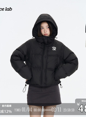 CODICE LAB IS OK连帽短款加厚羽绒服90白鸭绒轻盈保暖外套冬季女