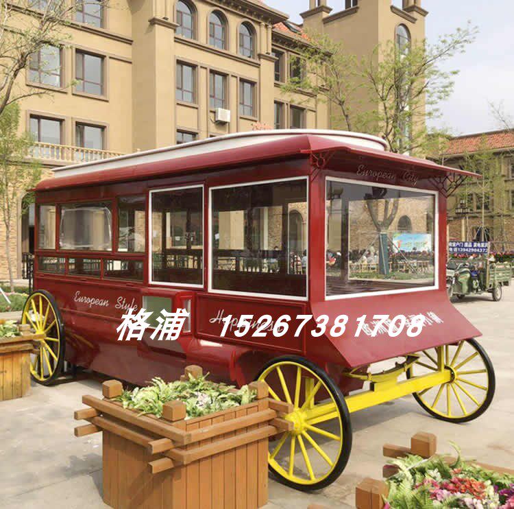 厂家定做复古金属欧式风格老爷车马车模型摆件景观小品售卖小吃车