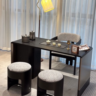 阳台茶桌实木2026新款高端小户型客厅烧水壶一体小型茶台桌椅组合