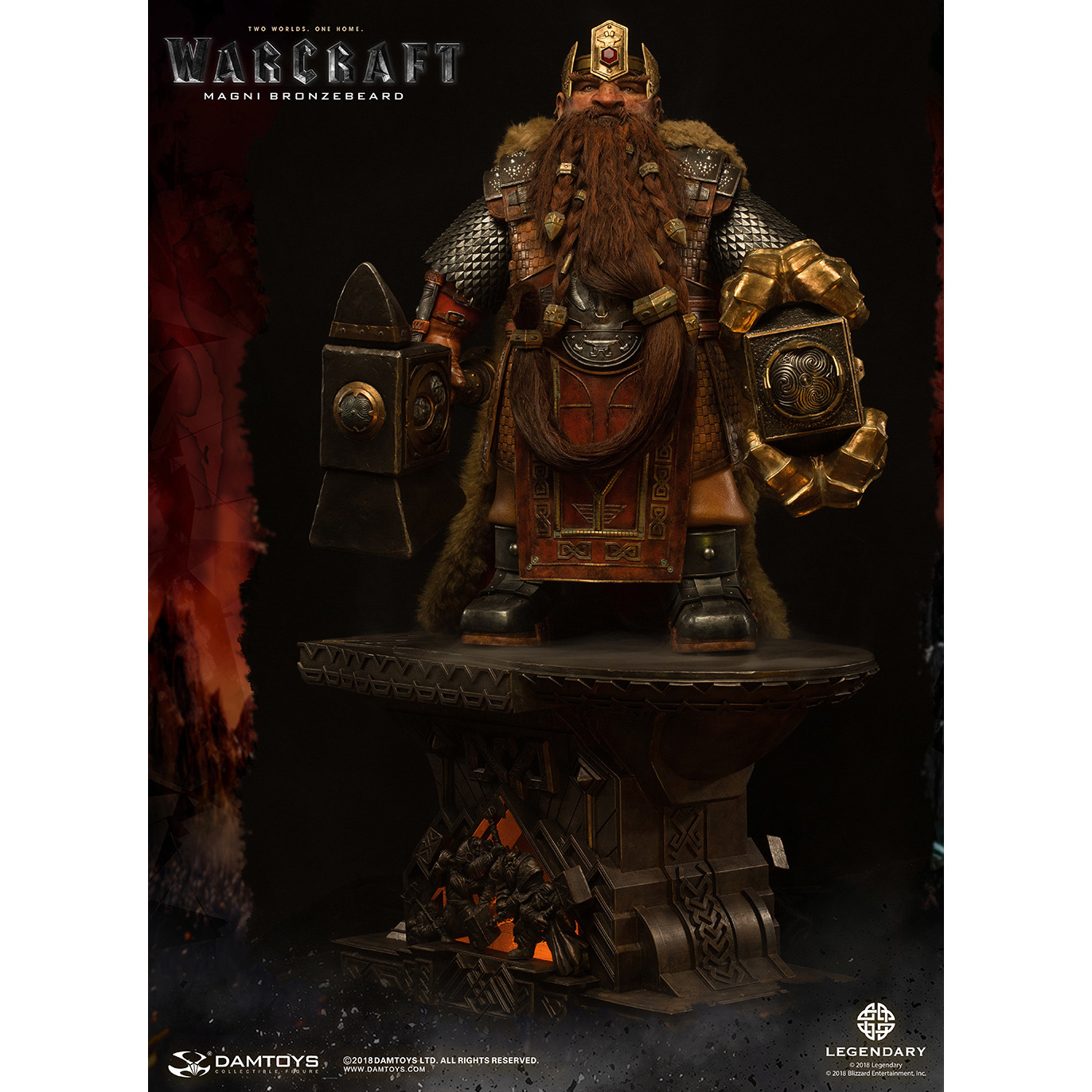 现货 DAMTOYS 史诗系列 电影魔兽 矮人 麦格尼铜须25寸雕像