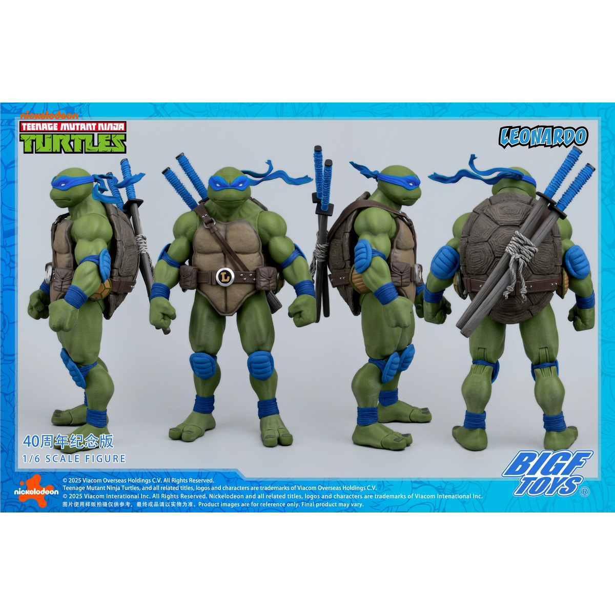 定金 BIGFTOYS 1/6 忍者龟 莱昂纳多 40周年纪念款 可动人偶手办