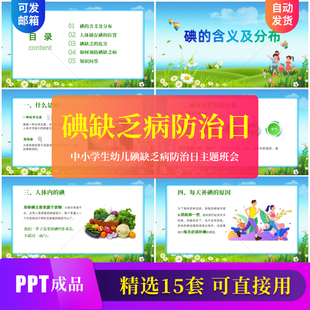 中小学生幼儿碘缺乏病防治日主题班会PPT成品课件模板演讲素材ppt