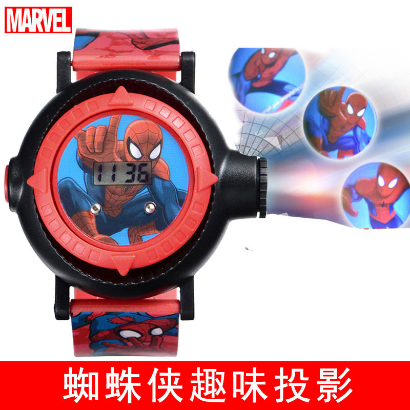 蜘蛛侠儿童手表男童投影手表卡通幼儿男孩迪士尼联名漫威电子手表