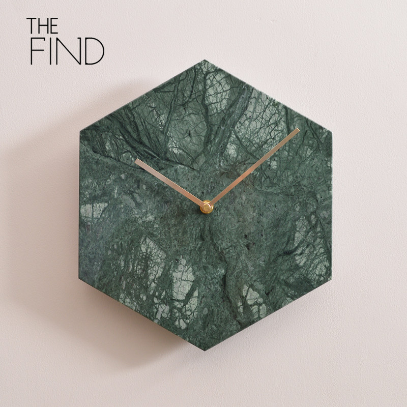 THE FIND /六角大理石挂钟/北欧极简约//墙面挂钟/家居钟表饰品在类目 家居饰品, 家居钟饰/闹钟, 挂钟中 - 来自Buy2taobao.com提供专业的淘宝代购服务