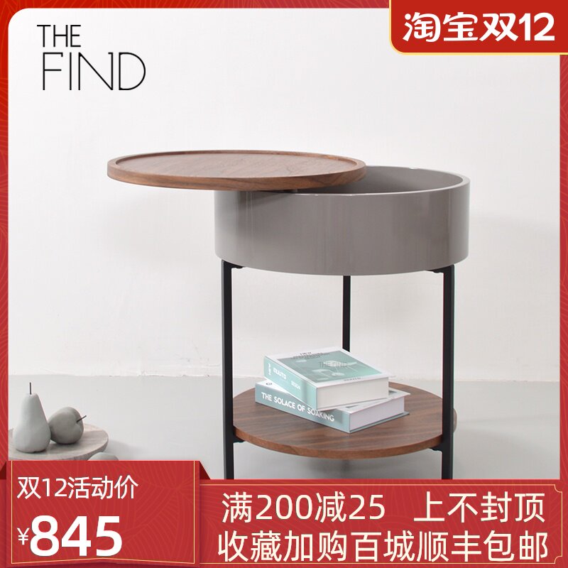 double-deck circular Side table Walnut sofa Corner table tea table Northern Europe Modern simplicity bedside cupboard Black Oak Corner tablein the Residential furniture , Categories , Corner a few/Side  category - from Buy2taobao.com to provide professional Taobao agent buy service