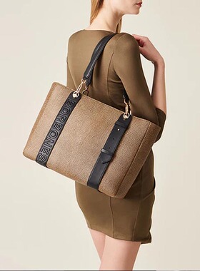 通勤也能背出时髦感~~~斑鸠纹印花PVC拼接牛皮公文包单肩包大号