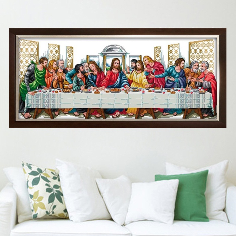自己绣十字绣的晚餐十二门徒欧式人物2025新款小格简单绣线绣