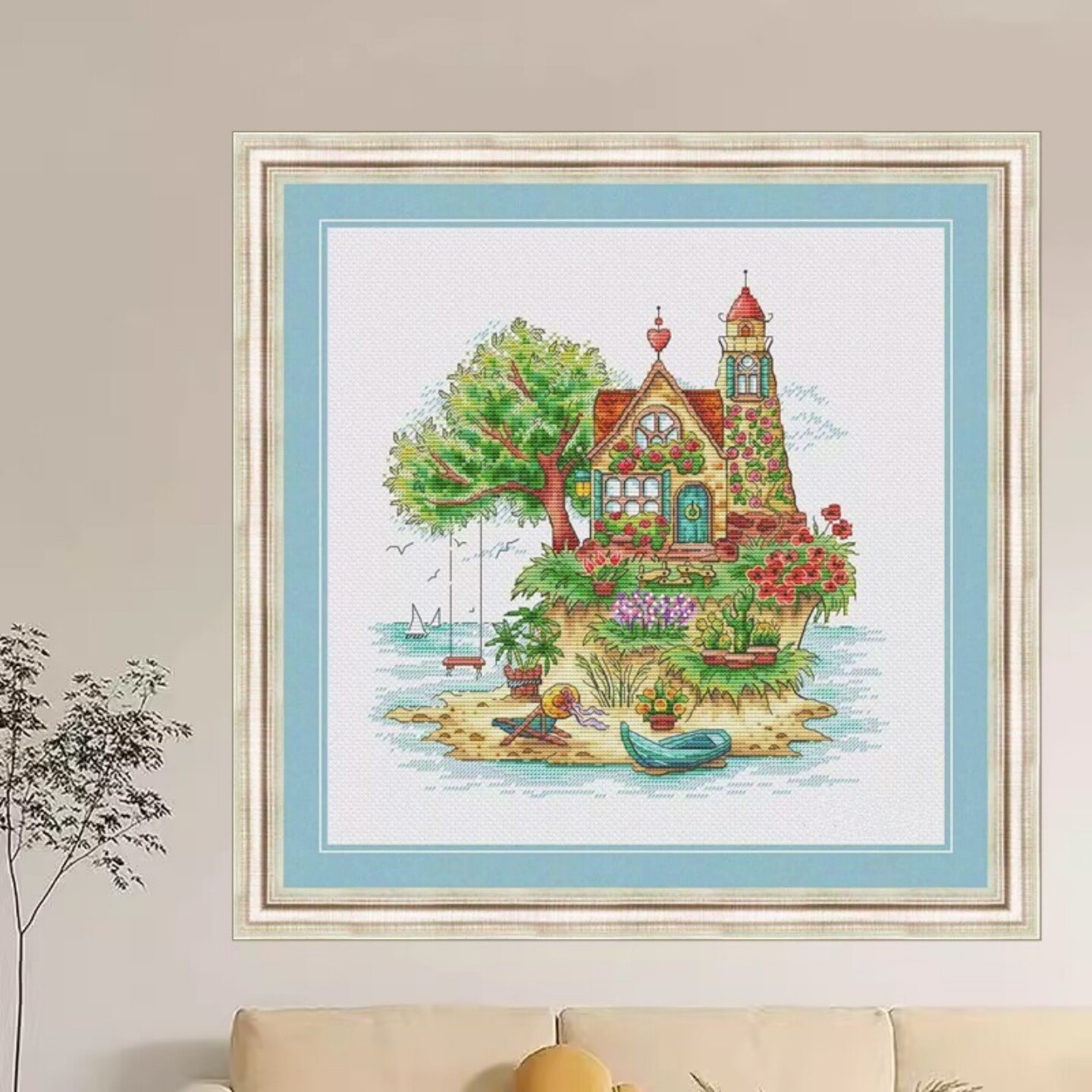 我的小岛可爱小屋小幅风景十字绣